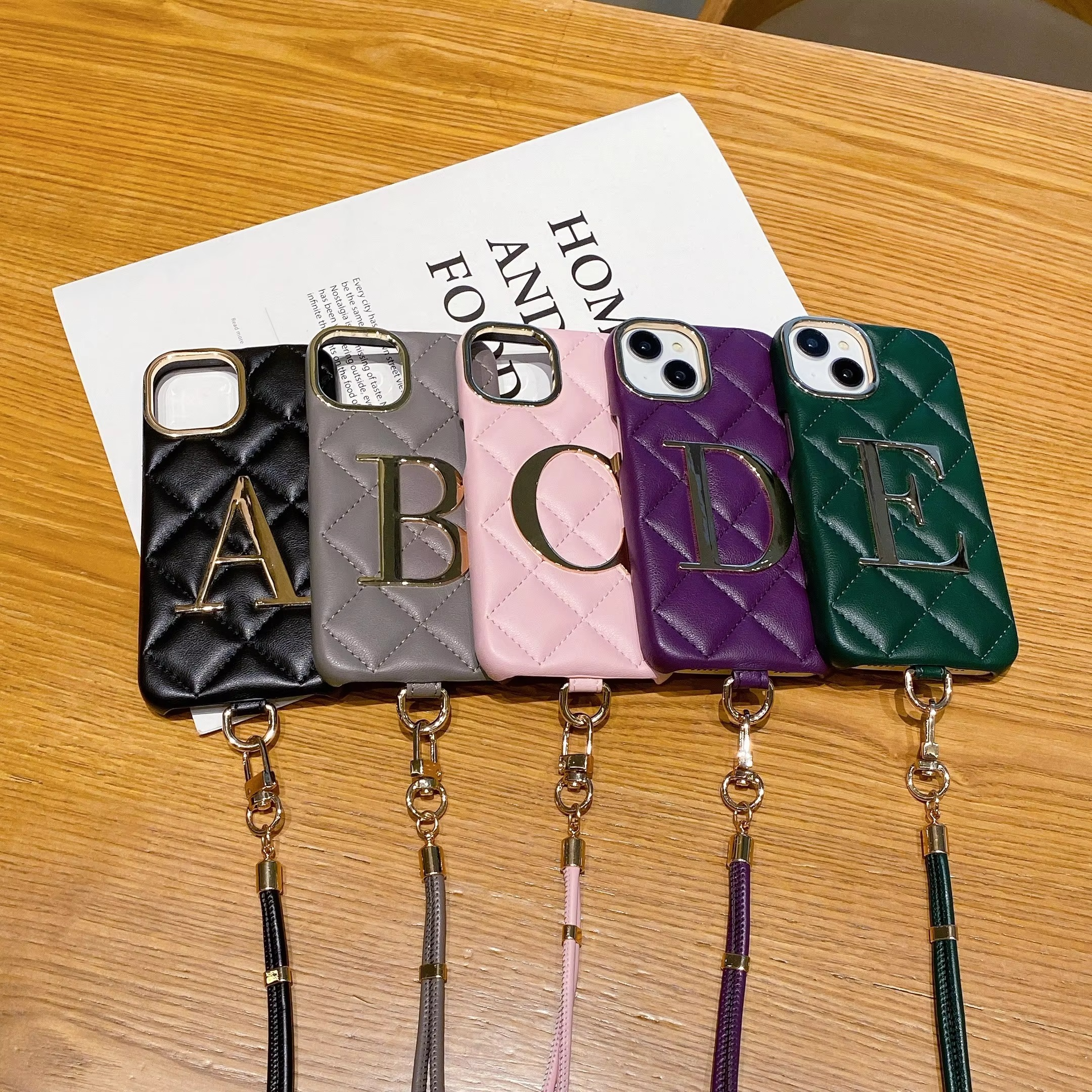 Luxury Apple iPhone Case, MagSafe Compatible, Camera Lens and Screen Protection, Ultra Thin, Shockproof, Magnetic, Full All Around Protection, Leather Name Lanyard Cover