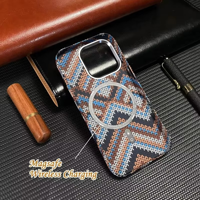 Premium Apple iPhone Case, MagSafe Compatible, Camera Lens and Screen Protection, Ultra Thin, Shockproof, Magnetic, Full All Around Protection, Nordic Sweater Hard Cover