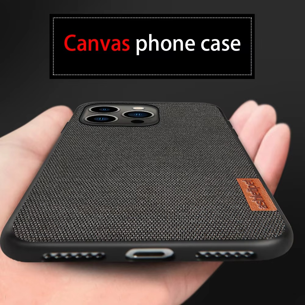 Premium Apple iPhone Case, MagSafe Compatible, Camera Lens and Screen Protection, Ultra Thin, Shockproof, Magnetic, Full All Around Protection, Canvas Fabric Back Cover