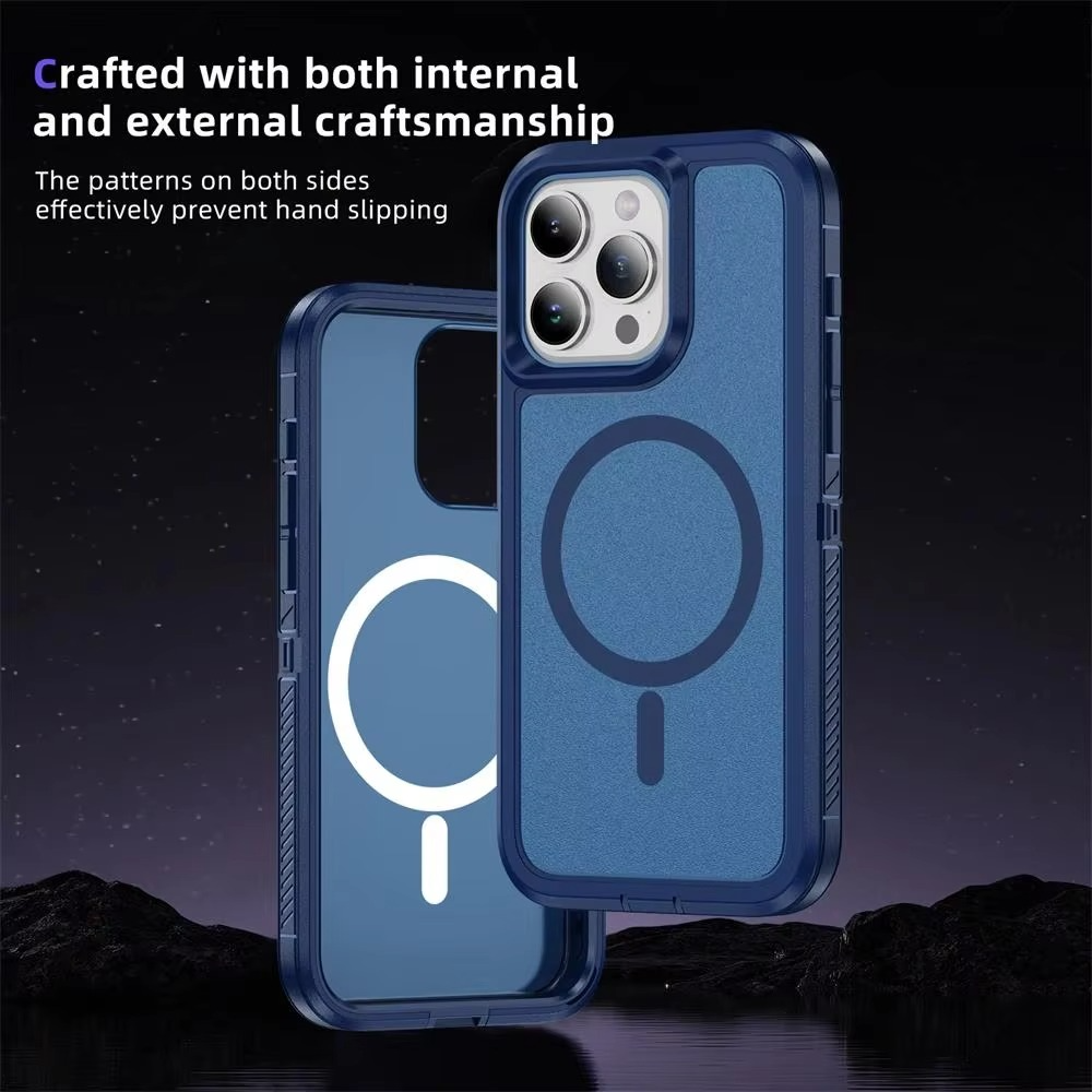 Premium Apple iPhone Case, MagSafe Compatible, Camera Lens and Screen Protection, Ultra Thin, Shockproof, Magnetic, Full All Around Protection, Heavy Duty Stand Cover