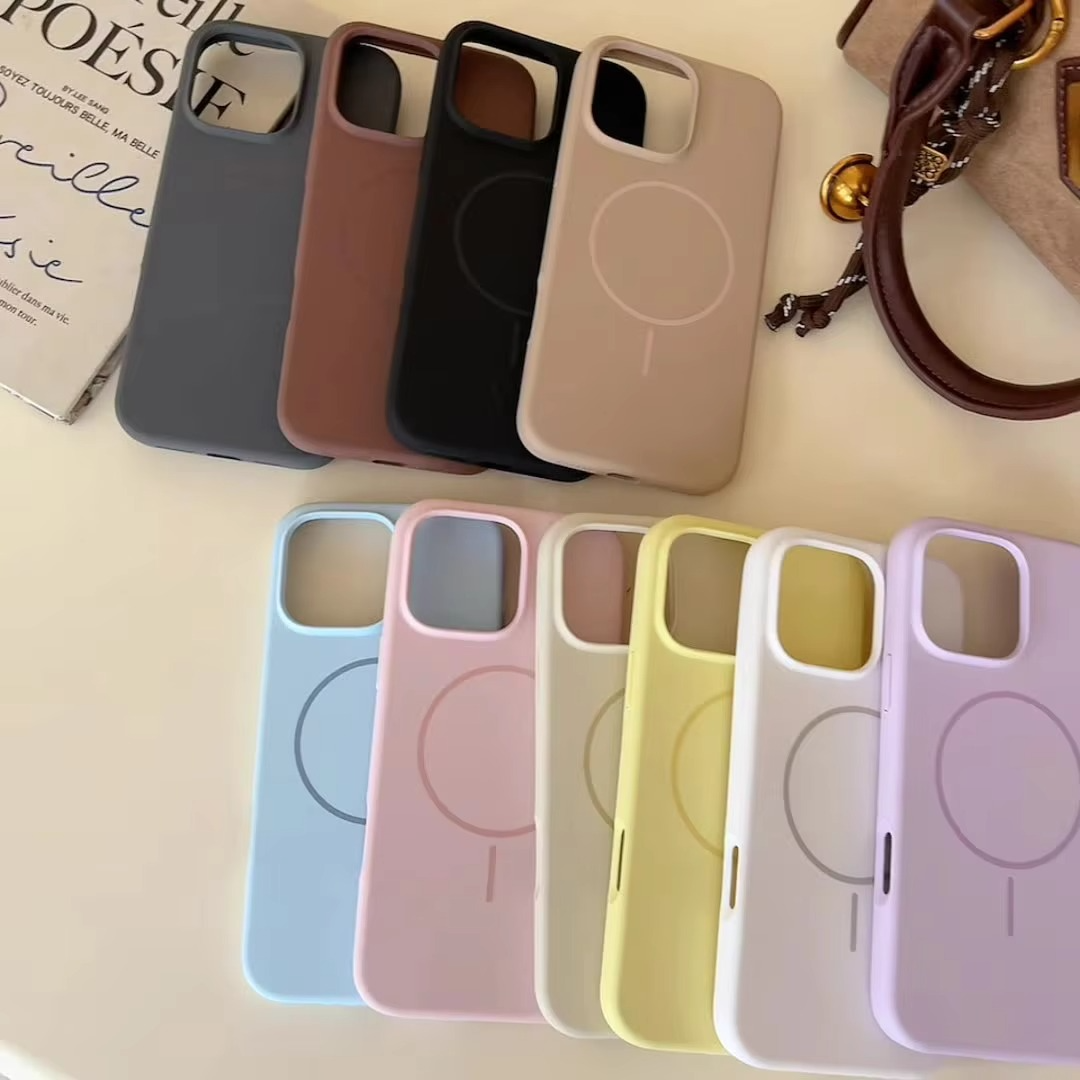 Luxury Apple iPhone Case, MagSafe Compatible, Camera Lens and Screen Protection, Ultra Thin, Shockproof, Magnetic, Full All Around Protection, Smooth Ring Silicone Cover