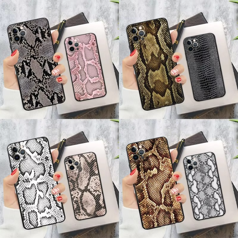 Luxury Apple iPhone Case, MagSafe Compatible, Camera Lens and Screen Protection, Ultra Thin, Shockproof, Magnetic, Full All Around Protection, Snake Skin Soft Cover