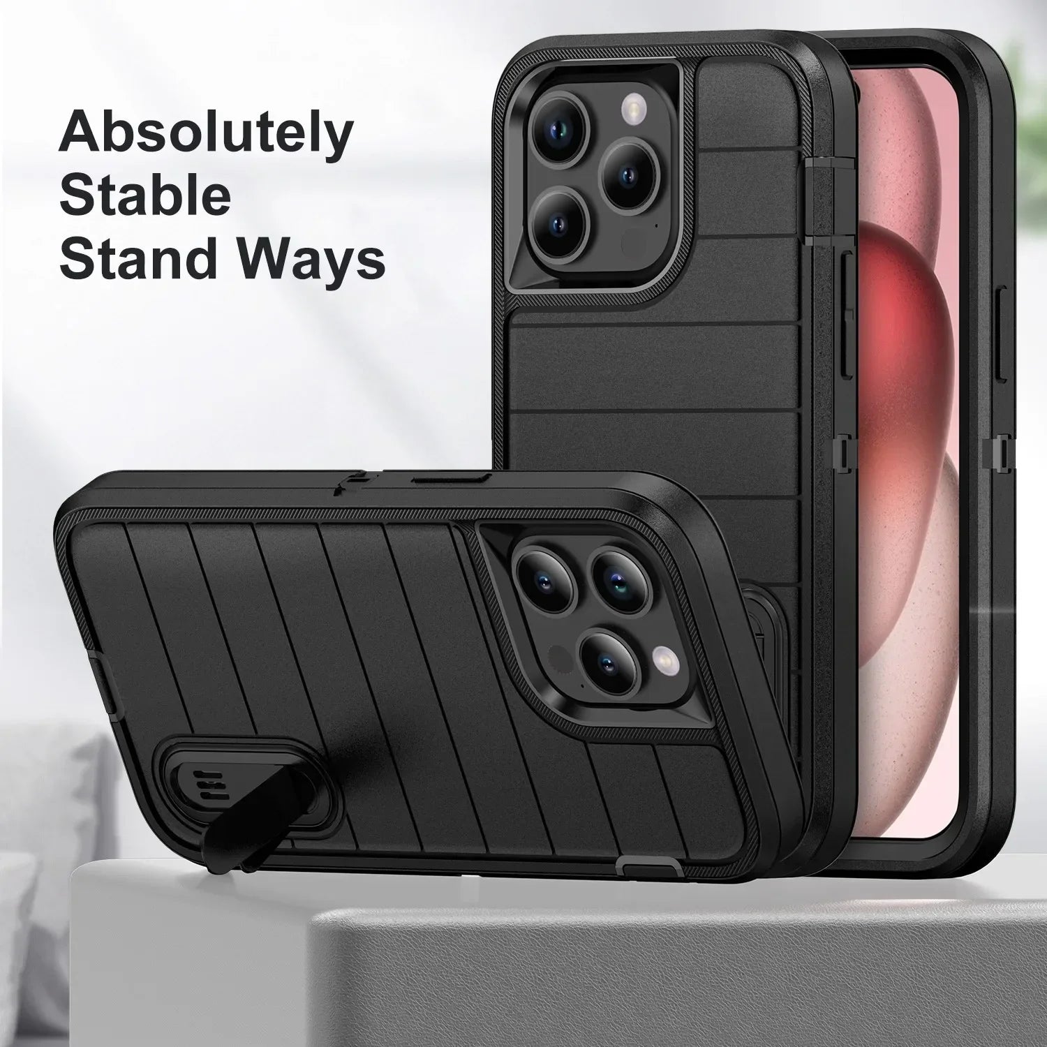 Heavy-Duty Shock Absorption iPhone Case – Full-Body Protective Silicone Rubber Cover for iPhone Models