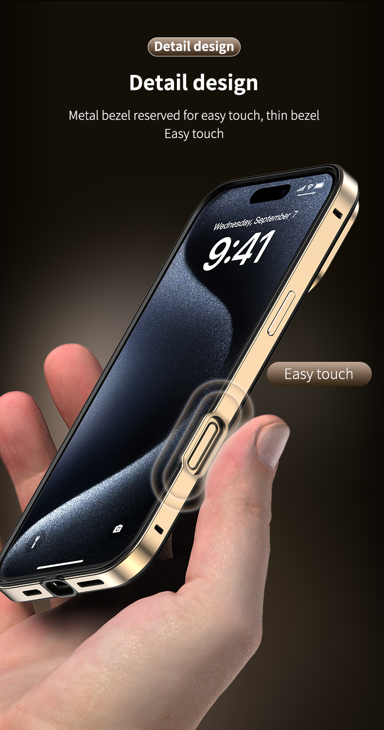 Luxury Hybrid Metal iPhone Case - Camera Protection, Silicone Frame, Aluminum Heat-Dissipating Bumper, | Case for iPhone