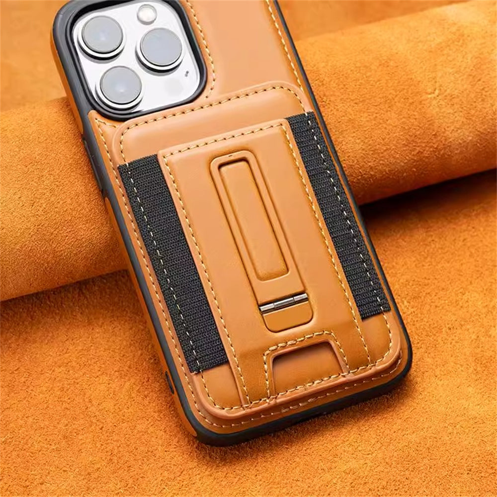 Luxury Detachable Wallet Leather iPhone Case – Magnetic Card Slot, Shockproof Protection, Hollow Logo Back Cover, Premium Design for iPhone Models