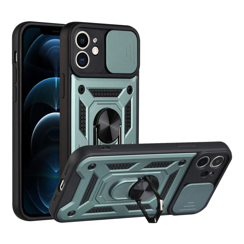 Shockproof Armor iPhone Case – Slide Camera Lens Protection, Rugged Full-Body Cover for iPhone Models