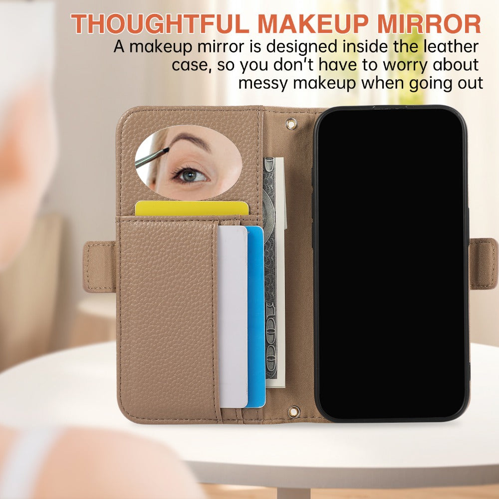 Luxury Crossbody Zipper Wallet iPhone Case – Leather Card Holder, Hands-Free Strap, Shockproof Protection, and Stylish Design for Ultimate Convenience