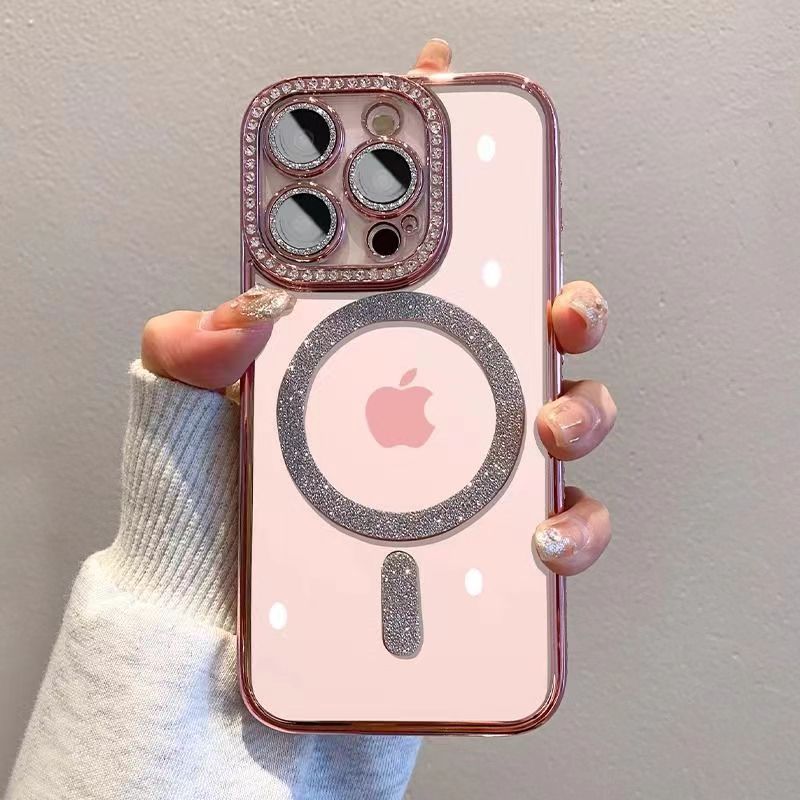Luxury Bling Glitter - Shockproof Magnetic Wireless Charging Cover, Sparkling Jewelled Design for Women | Case for iPhone