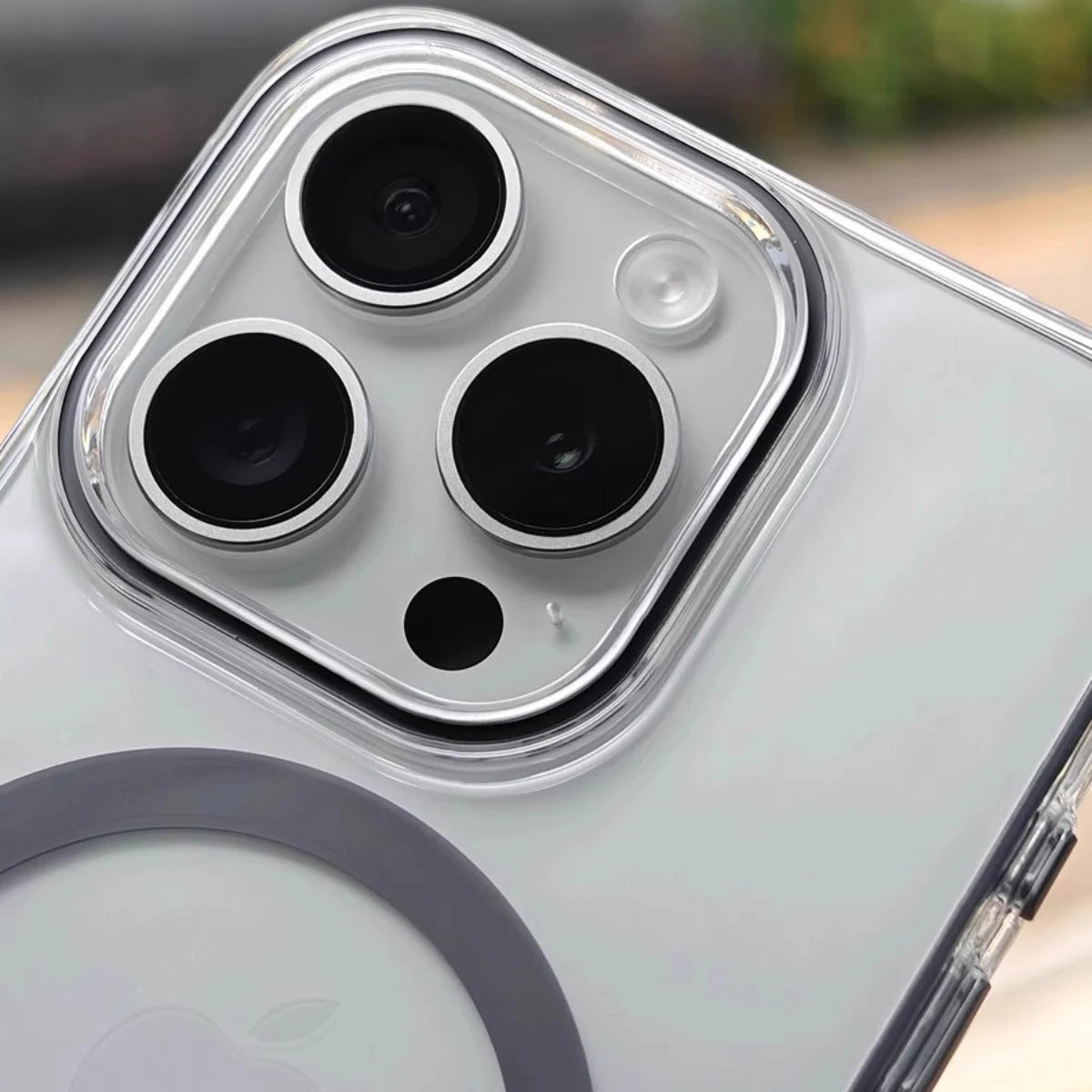 Luxury Titanium Gray Magnetic iPhone Case – Strong MagSafe Charging, Metal Buttons Sleek & Durable Protection Case for iPhone