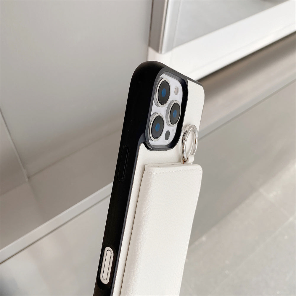 Luxury Crossbody Wallet iPhone Case – Card Pocket Holder, Lanyard Leather Cover, Stylish & Functional Design Case for iPhone