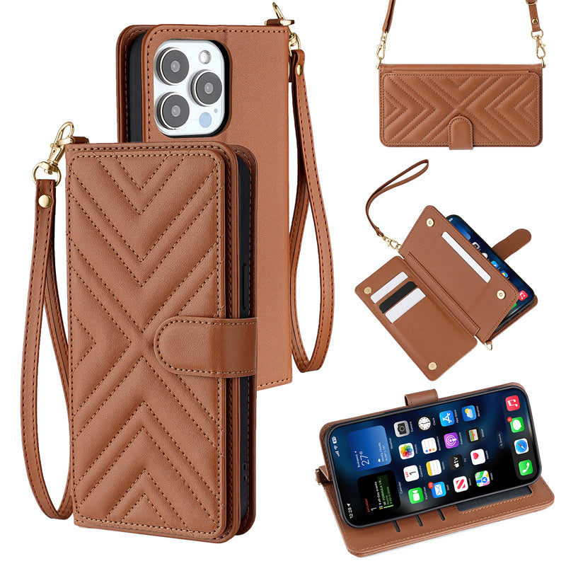 Luxury Crossbody Wallet iPhone Case – Fashion Shoulder Strap, Magnetic Closure, Card Holder and Premium Protection for iPhone