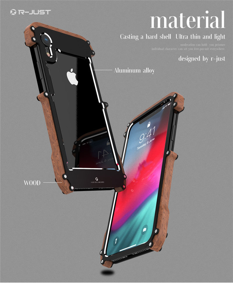 R-Just Luxury Aluminum Phone Case – Tough Shockproof Armor Cover with Screws for iPhone Models, Premium Durable Protection