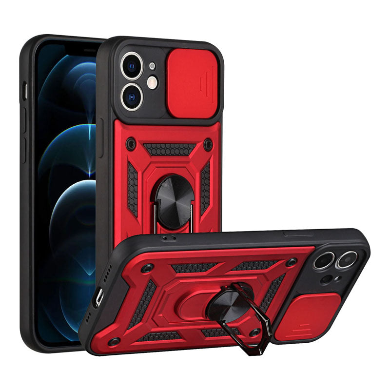 Shockproof Armor iPhone Case – Slide Camera Lens Protection, Rugged Full-Body Cover for iPhone Models