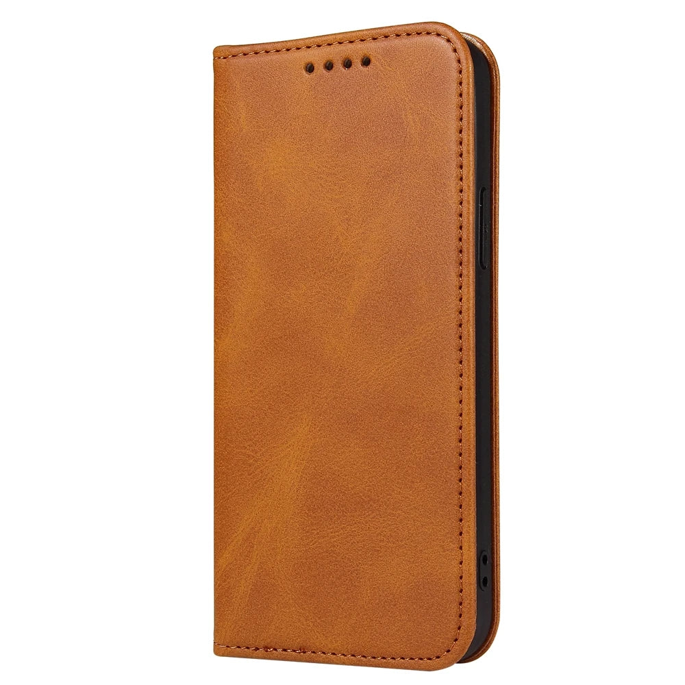 Luxury Magnetic Leather Flip iPhone Case – Premium Wallet Cover with Card Slots, and Magnetic Closure for iPhone Models