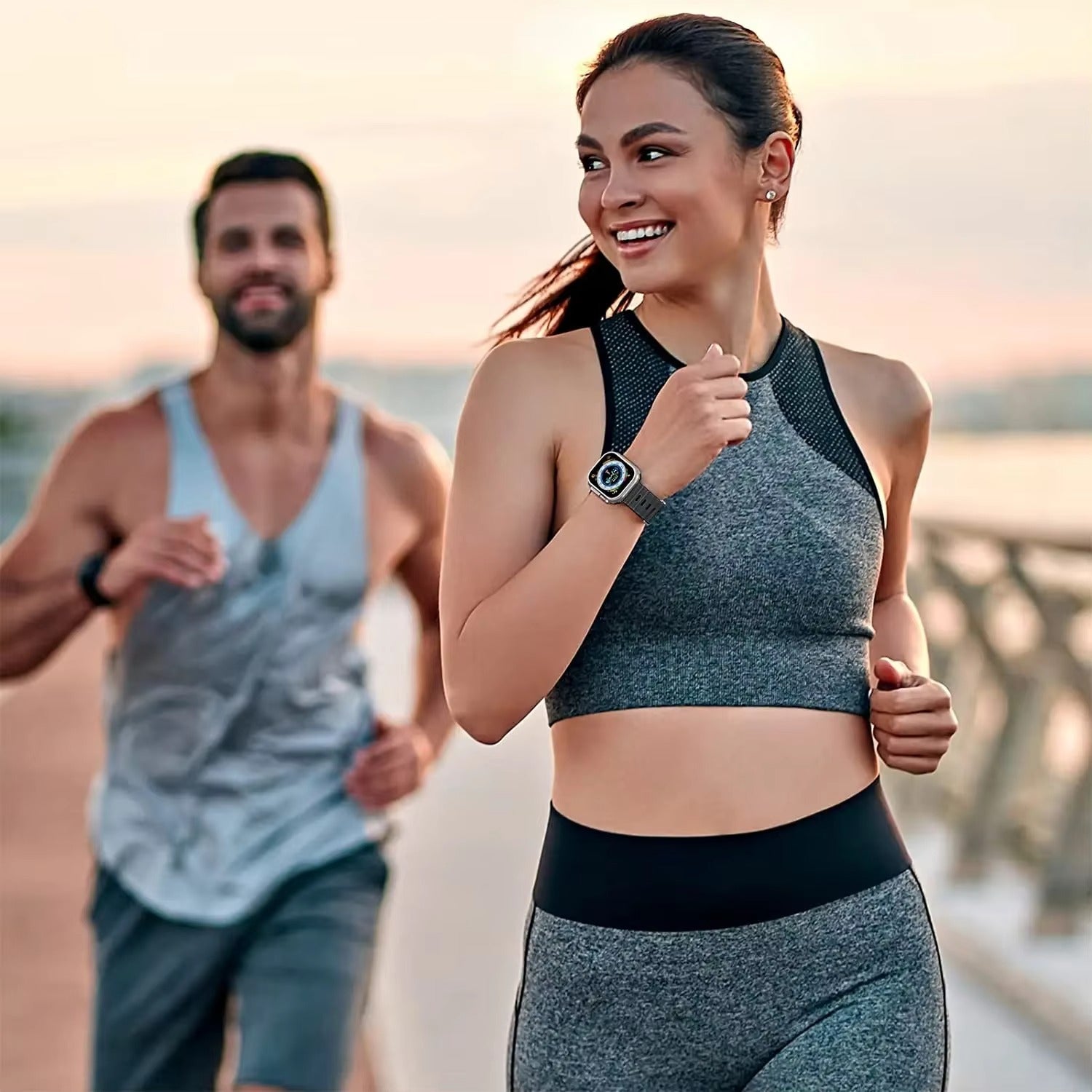 Premium Silicone Dual-Wear Watch Strap – Adjustable Loop Buckle Band, Waterproof, Compatible with Smartwatches 49mm to 38mm