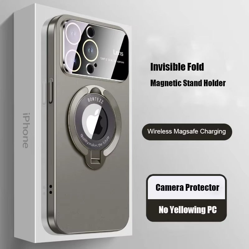 High Quality Apple iPhone Case MagSafe Compatible, Camera Lens & Screen Protection, Cover with PC Shell & Stand Bracket