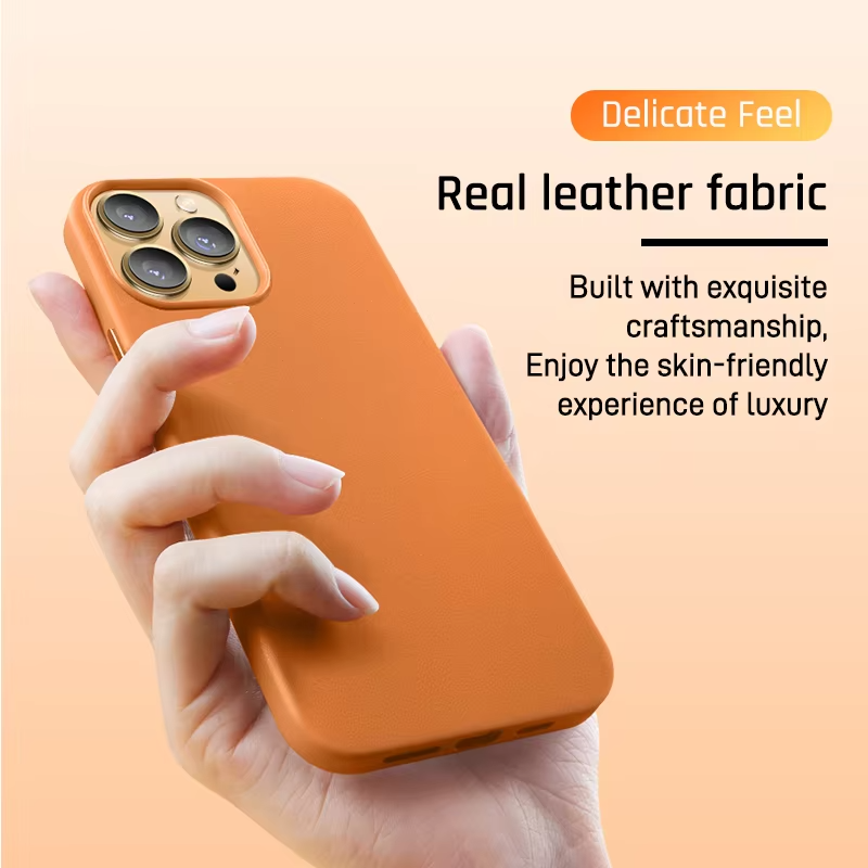 Premium Genuine Leather iPhone Case – 360° Full Protection, Luxury Armor Shell, Stylish & Durable Back Cover Case for iPhone