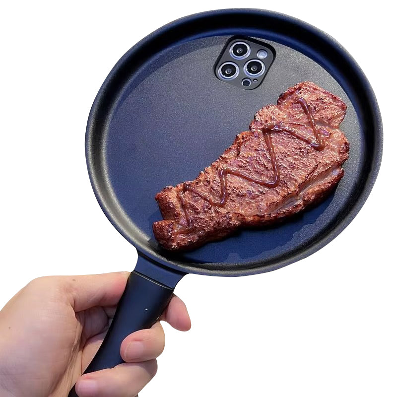 Premium Apple iPhone Case, MagSafe Compatible, Camera Lens and Screen Protection, Ultra Thin, Shockproof, Magnetic, Full All Around Protection, 3D Steak Pan Gift Cover