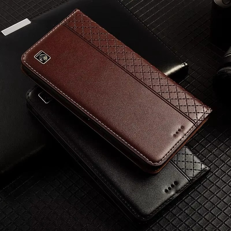 Luxury Nappa Real Leather iPhone Case – Business Wallet Flip Cover, Stylish & Durable Protection | Case for iPhone