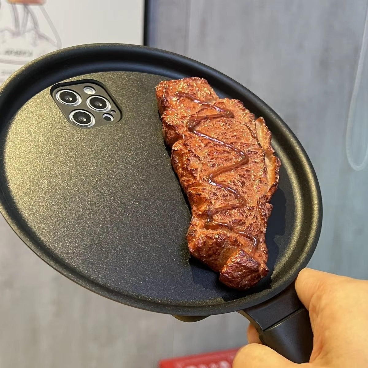 Premium Apple iPhone Case, MagSafe Compatible, Camera Lens and Screen Protection, Ultra Thin, Shockproof, Magnetic, Full All Around Protection, 3D Steak Pan Gift Cover