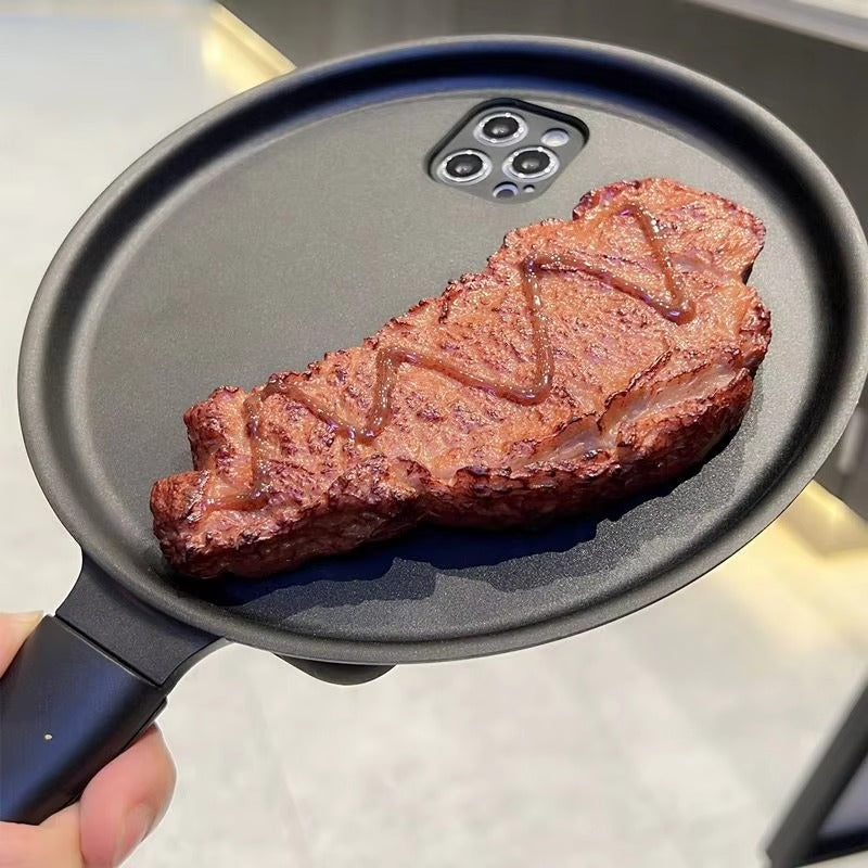 Premium Apple iPhone Case, MagSafe Compatible, Camera Lens and Screen Protection, Ultra Thin, Shockproof, Magnetic, Full All Around Protection, 3D Steak Pan Gift Cover