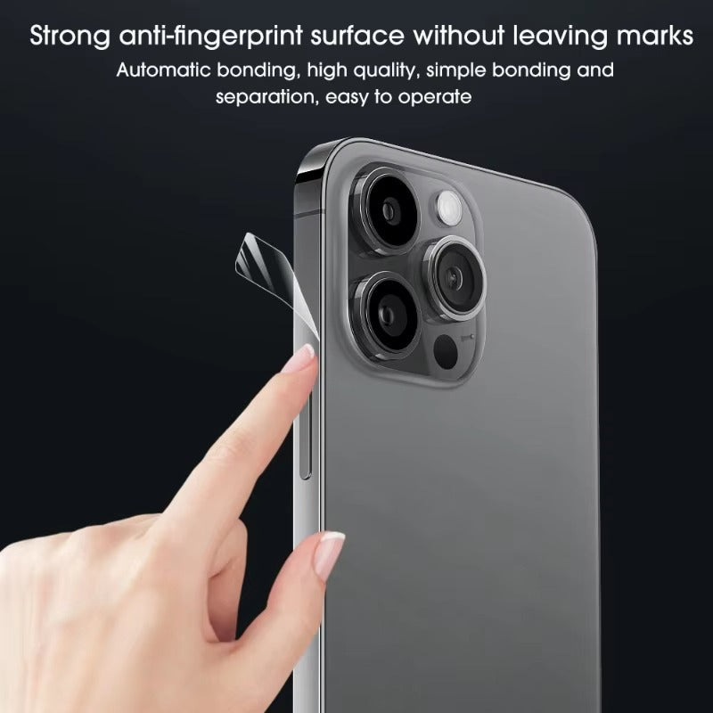 Premium Carbon Fiber Frame Protector – Transparent, Matte Edge Sticker with Hydrogel Film for iPhone Plus