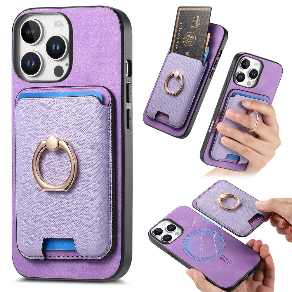 Luxury Detachable Magnetic Wallet iPhone Case – Card Holder, Ring Stand, Shockproof Protection for Secure and Convenient Use
