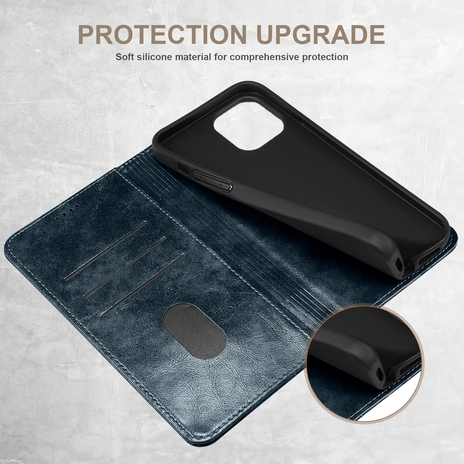 Retro Leather Wallet iPhone Case – Magnetic Closure, Card Slots, Shockproof Protection Durable PU Leather Cover for iPhone