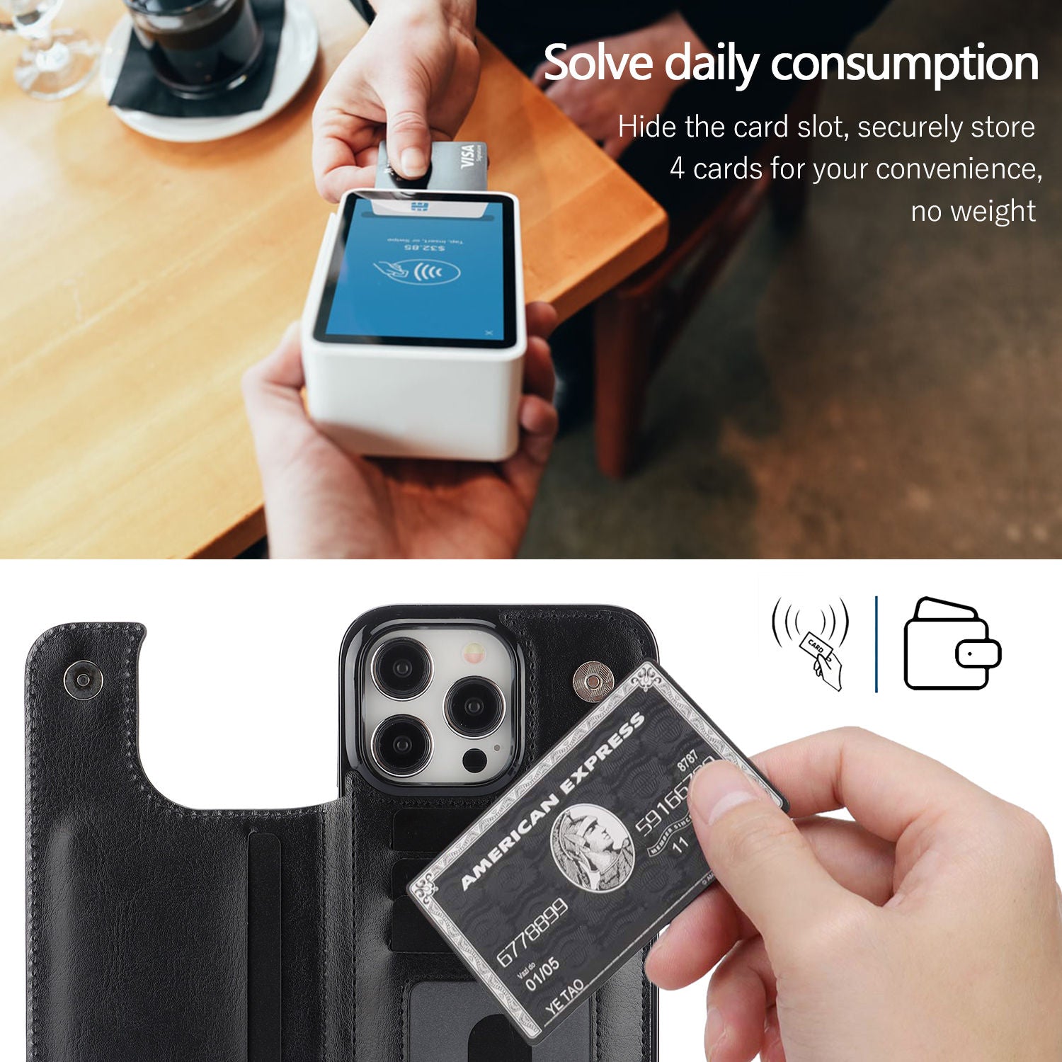 Luxury Wallet Flip iPhone Case – Cover with Card Slots, Secure Magnetic Closure, and Full Protection for Ultimate Convenience