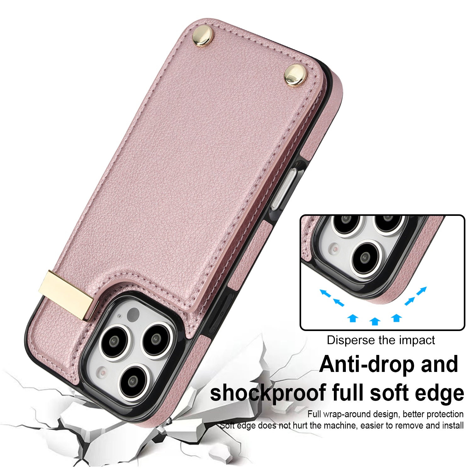 Shockproof Leather Wallet iPhone Case – Flip Cover with Card Holder, Secure Pocket, Durable Protection for iPhone Models