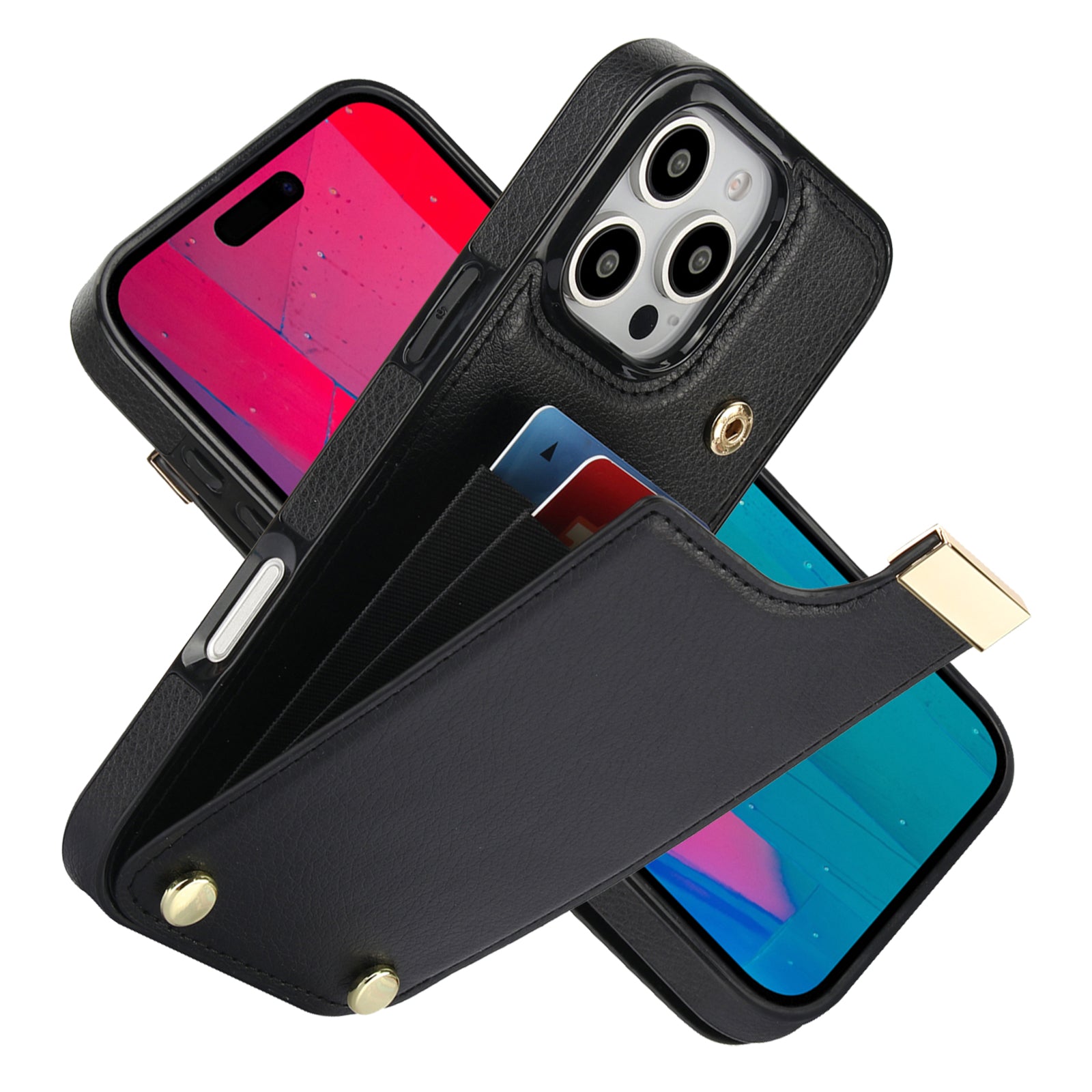 Shockproof Leather Wallet iPhone Case – Flip Cover with Card Holder, Secure Pocket, Durable Protection for iPhone Models