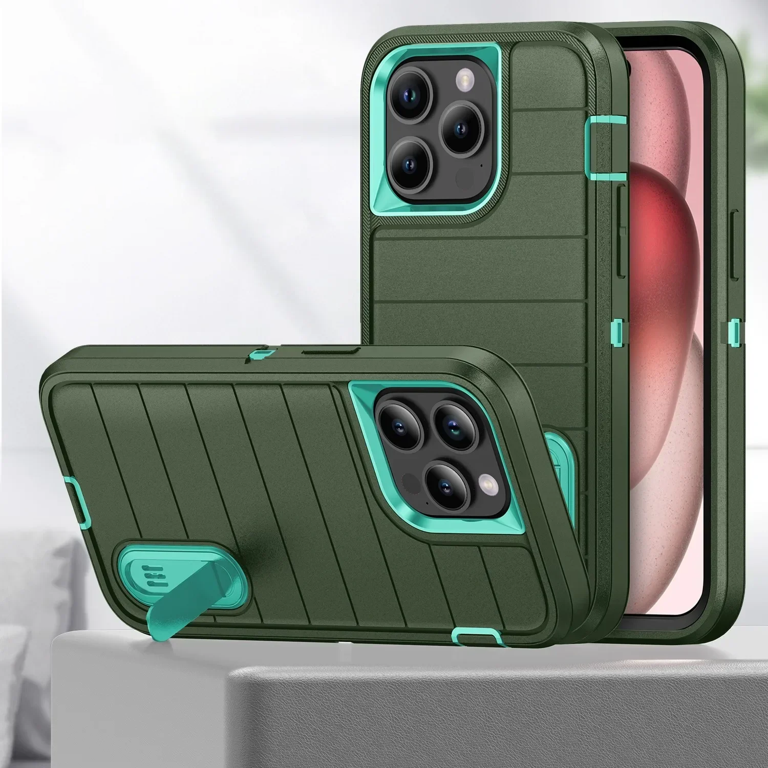 Heavy-Duty Shock Absorption iPhone Case – Full-Body Protective Silicone Rubber Cover for iPhone Models