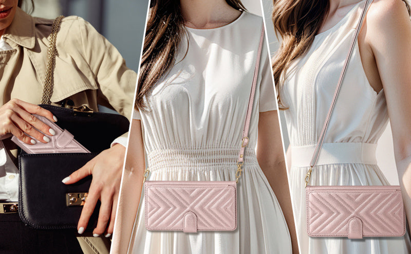 Luxury Crossbody Wallet iPhone Case – Fashion Shoulder Strap, Magnetic Closure, Card Holder and Premium Protection for iPhone