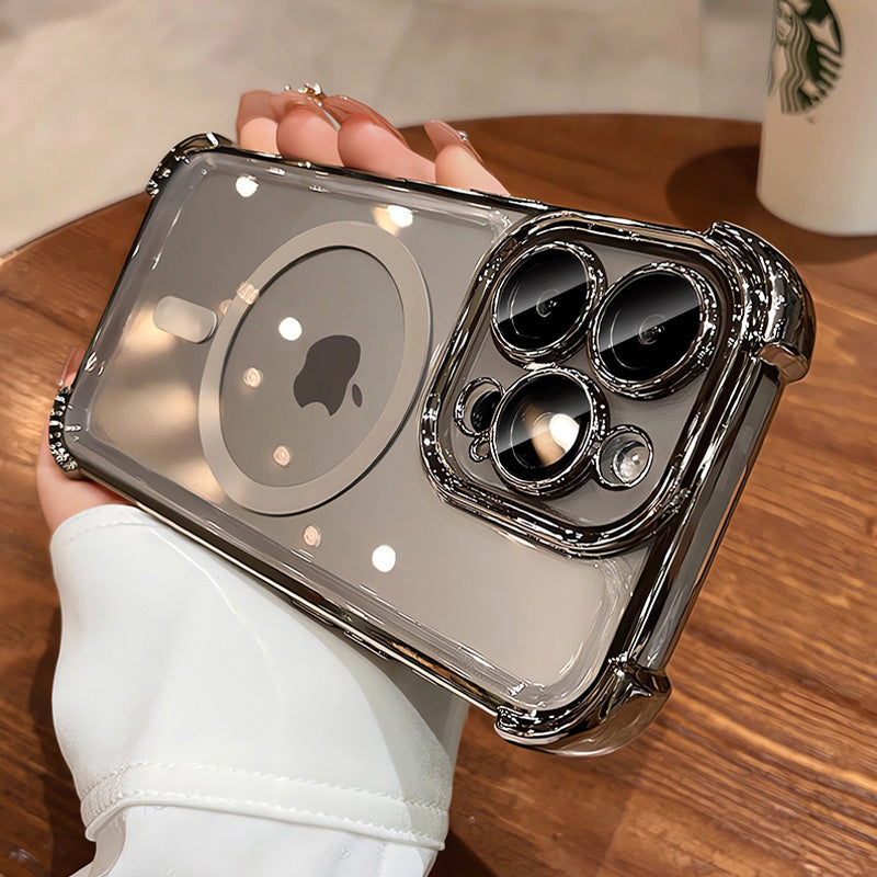 Plating Shockproof MagSafe iPhone Case - Airbag Protection, Magnetic Wireless Charging, Anti-Shock Durable Case for iPhone