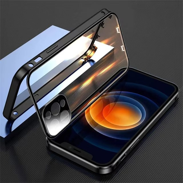 Luxury 360° Full Protection Magnetic iPhone Case – Metal Frame, Double-Sided Glass, Shockproof Bumper Cover | Case for iPhone