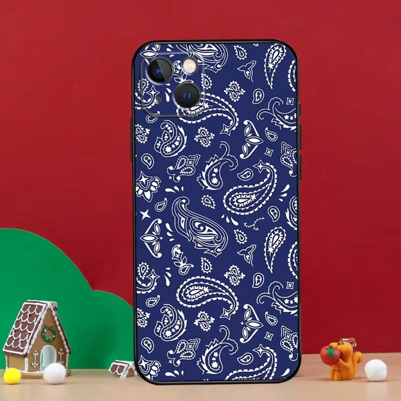 Luxury Apple iPhone Case, MagSafe Compatible, Camera Lens and Screen Protection, Ultra Thin, Shockproof, Magnetic, Full All Around Protection, Bandana Paisley Cover