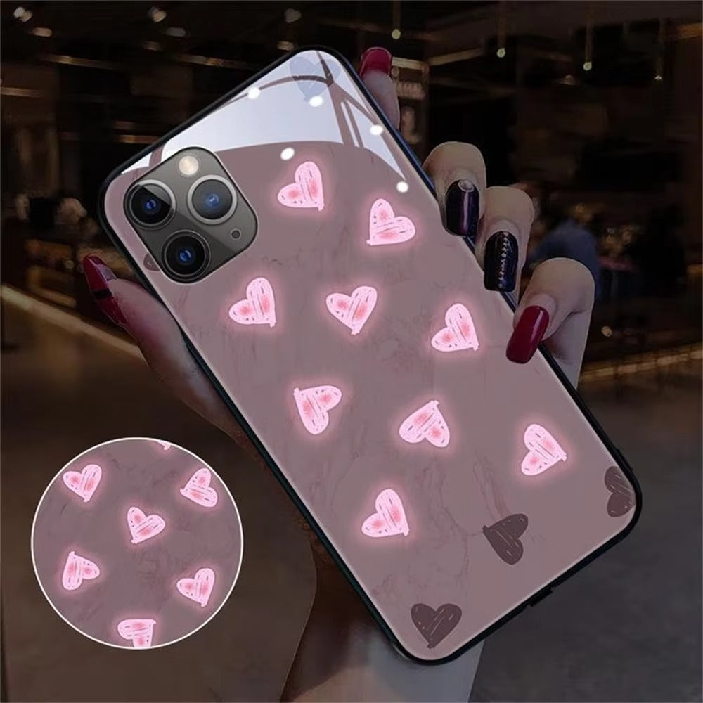 Premium Apple iPhone Case, MagSafe Compatible, Camera Lens and Screen Protection, Ultra Thin, Shockproof, Magnetic, Full All Around Protection, Heart LED Light Cover