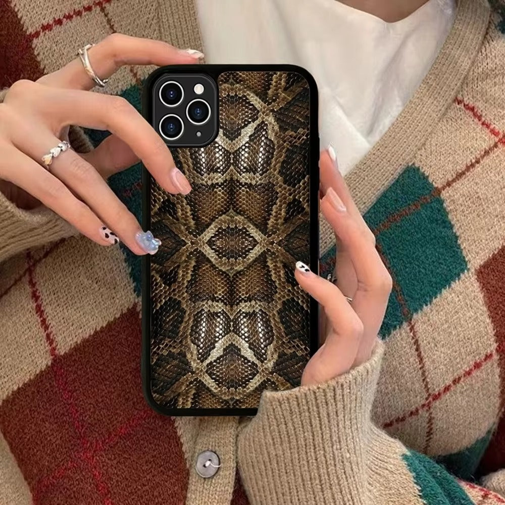 Luxury Apple iPhone Case, MagSafe Compatible, Camera Lens and Screen Protection, Ultra Thin, Shockproof, Magnetic, Full All Around Protection, Snake Skin Texture Cover