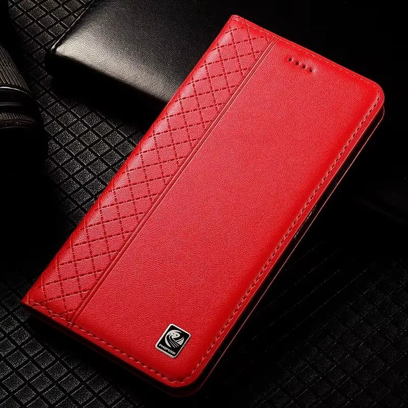 Luxury Nappa Real Leather iPhone Case – Business Wallet Flip Cover, Stylish & Durable Protection | Case for iPhone