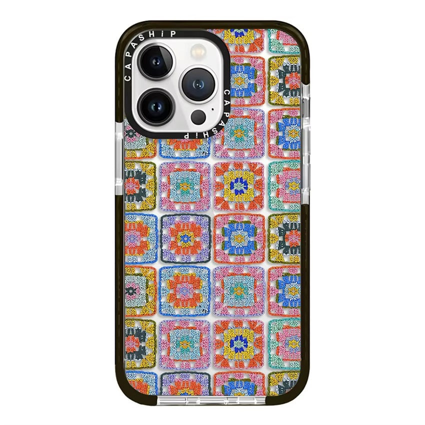 Premium Apple iPhone Case, MagSafe Compatible, Camera Lens and Screen Protection, Ultra Thin, Shockproof, Magnetic, Full All Around Protection, Chessboard Floral Soft Cover