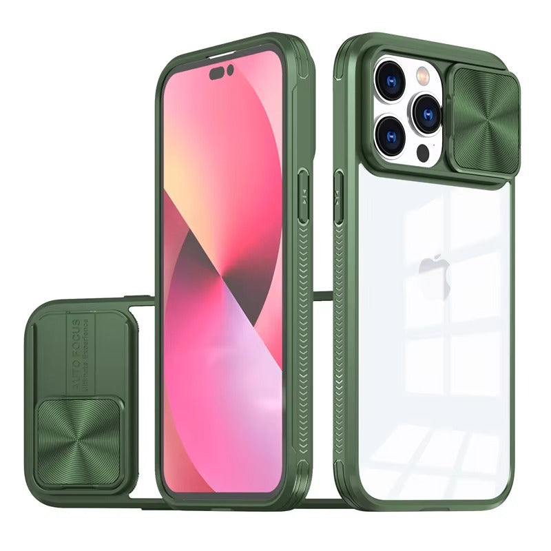 High Quality Apple iPhone Case MagSafe Compatible, Camera Lens & Screen Protection, Ultra Thin Shockproof Magnetic Full All Around Protection Cover with Slide Lens & Clear PC Bumper