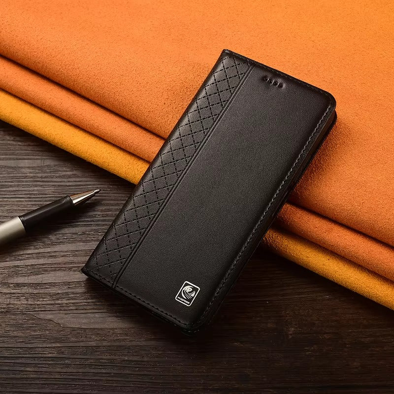 Luxury Nappa Real Leather iPhone Case – Business Wallet Flip Cover, Stylish & Durable Protection | Case for iPhone