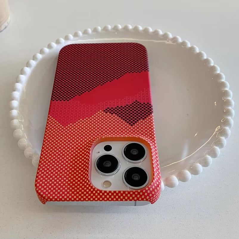 High Quality Apple iPhone Case, MagSafe Compatible, Camera Lens & Screen Protection, Ultra Thin, Shockproof, Magnetic Full All Around Cover – Business Carbon Fiber Pattern Case with Frameless Hard Armor Plastic Design