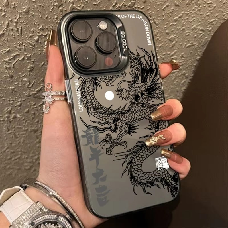 Luxury Apple iPhone Case, MagSafe Compatible, Camera Lens and Screen Protection, Ultra Thin, Shockproof, Magnetic, Full All Around Protection, Dragon Totem Armor Cover