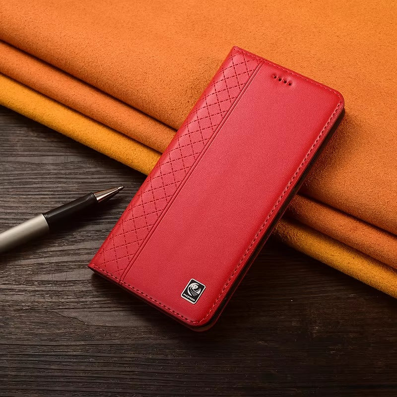 Luxury Nappa Real Leather iPhone Case – Business Wallet Flip Cover, Stylish & Durable Protection | Case for iPhone