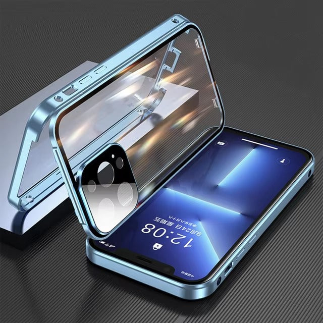 Luxury 360° Full Protection Magnetic iPhone Case – Metal Frame, Double-Sided Glass, Shockproof Bumper Cover | Case for iPhone