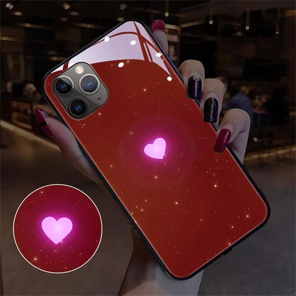 Premium Apple iPhone Case, MagSafe Compatible, Camera Lens and Screen Protection, Ultra Thin, Shockproof, Magnetic, Full All Around Protection, Heart LED Light Cover