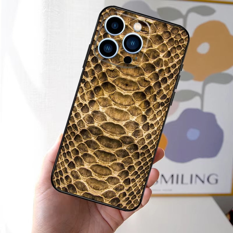 Luxury Apple iPhone Case, MagSafe Compatible, Camera Lens and Screen Protection, Ultra Thin, Shockproof, Magnetic, Full All Around Protection, Snake Skin Soft Cover
