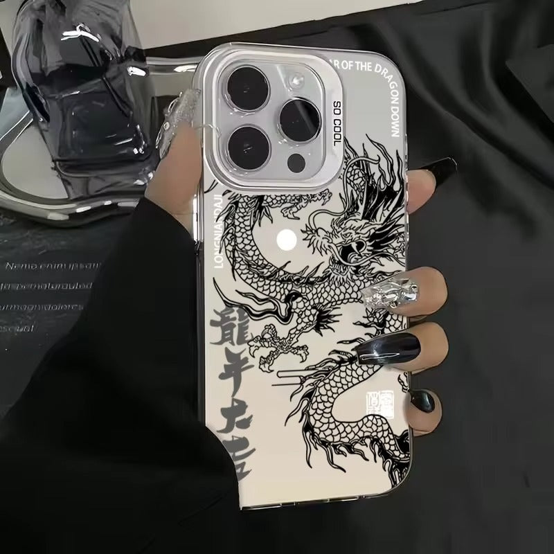 Luxury Apple iPhone Case, MagSafe Compatible, Camera Lens and Screen Protection, Ultra Thin, Shockproof, Magnetic, Full All Around Protection, Dragon Totem Armor Cover