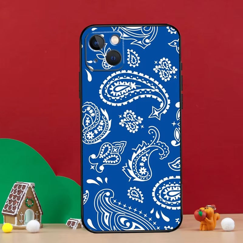 Luxury Apple iPhone Case, MagSafe Compatible, Camera Lens and Screen Protection, Ultra Thin, Shockproof, Magnetic, Full All Around Protection, Bandana Paisley Cover